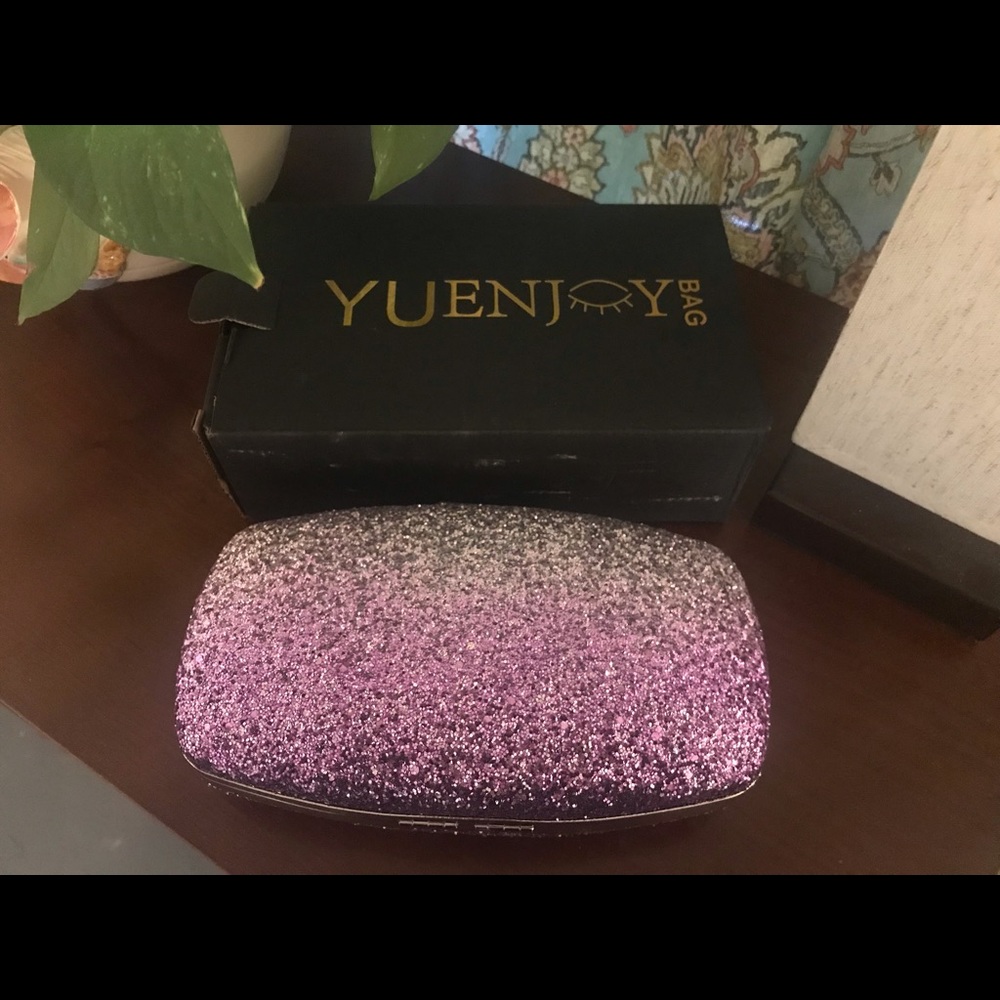 Lovely purple/silver ombré evening clutch